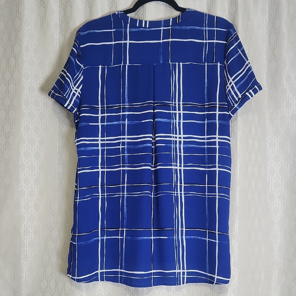 Apt. 9 Women's Blue and White Plaid Blouse - Picture 6 of 16